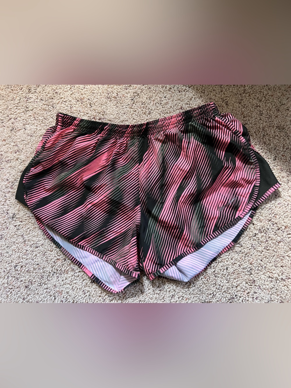 Nike green & Pink patterned running Shorts